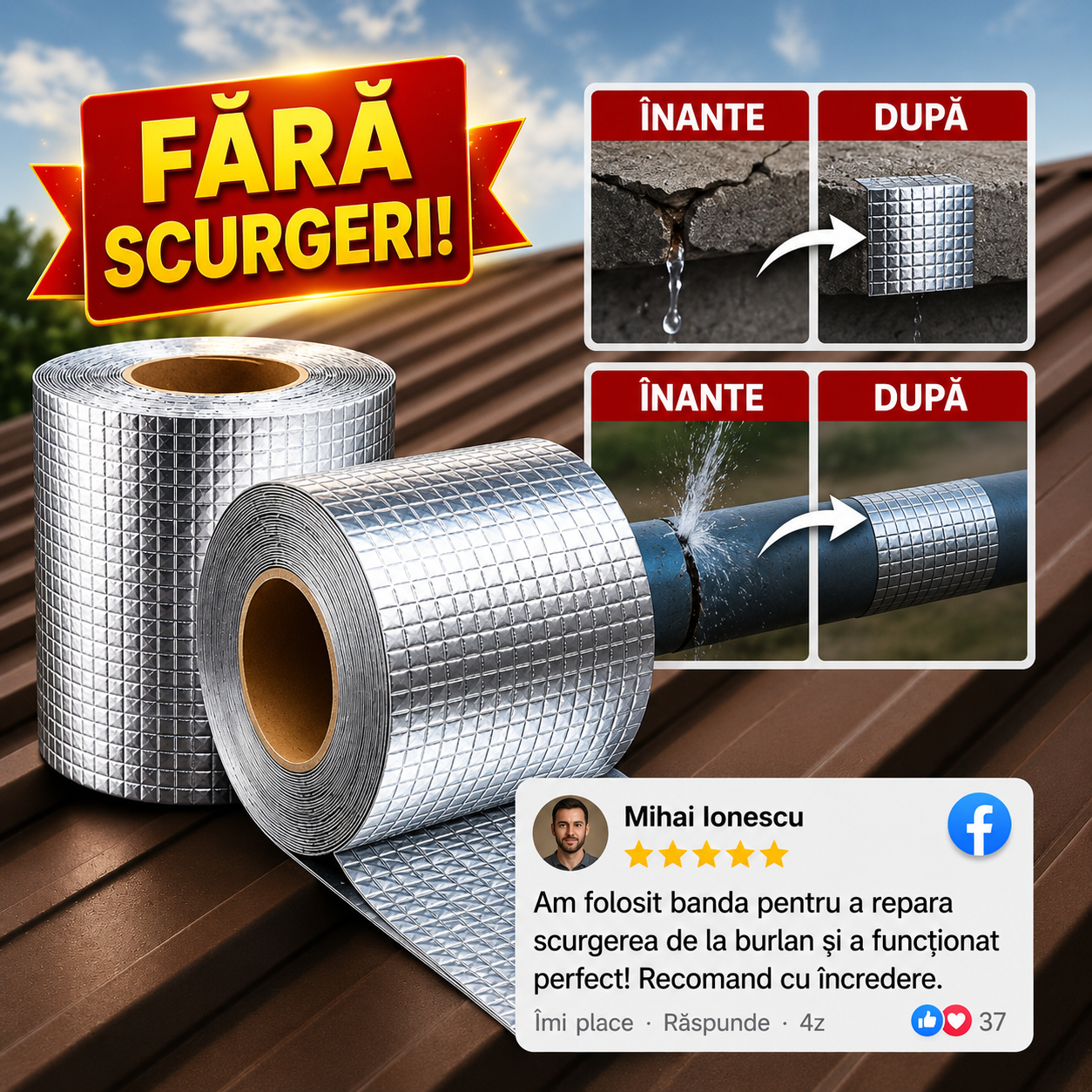 Banda de etansare crapaturi si infiltratii 1+1 GRATIS